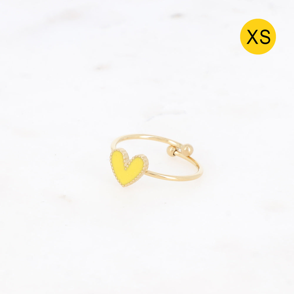 Bague cœur délicate jaune