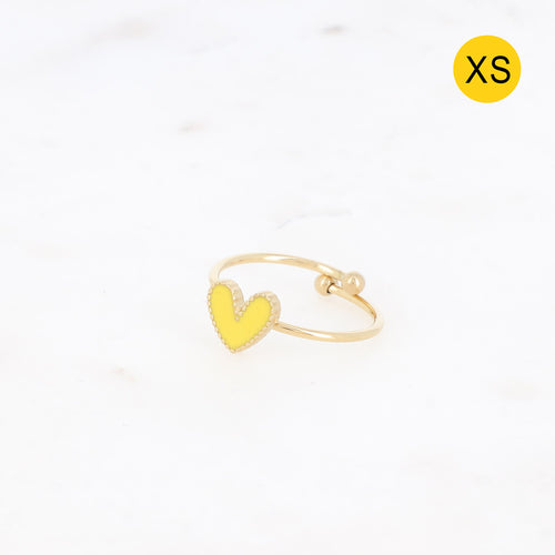 Bague cœur délicate jaune