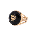 Bague cabochon rond, soleil