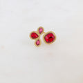 Bague fine réglable avec 4 pâtes de verres