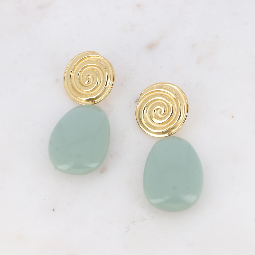 Boucles Lamya - doré sauge