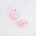 Boucles puces Amanda - anneau fin et boule en acétate ROSE