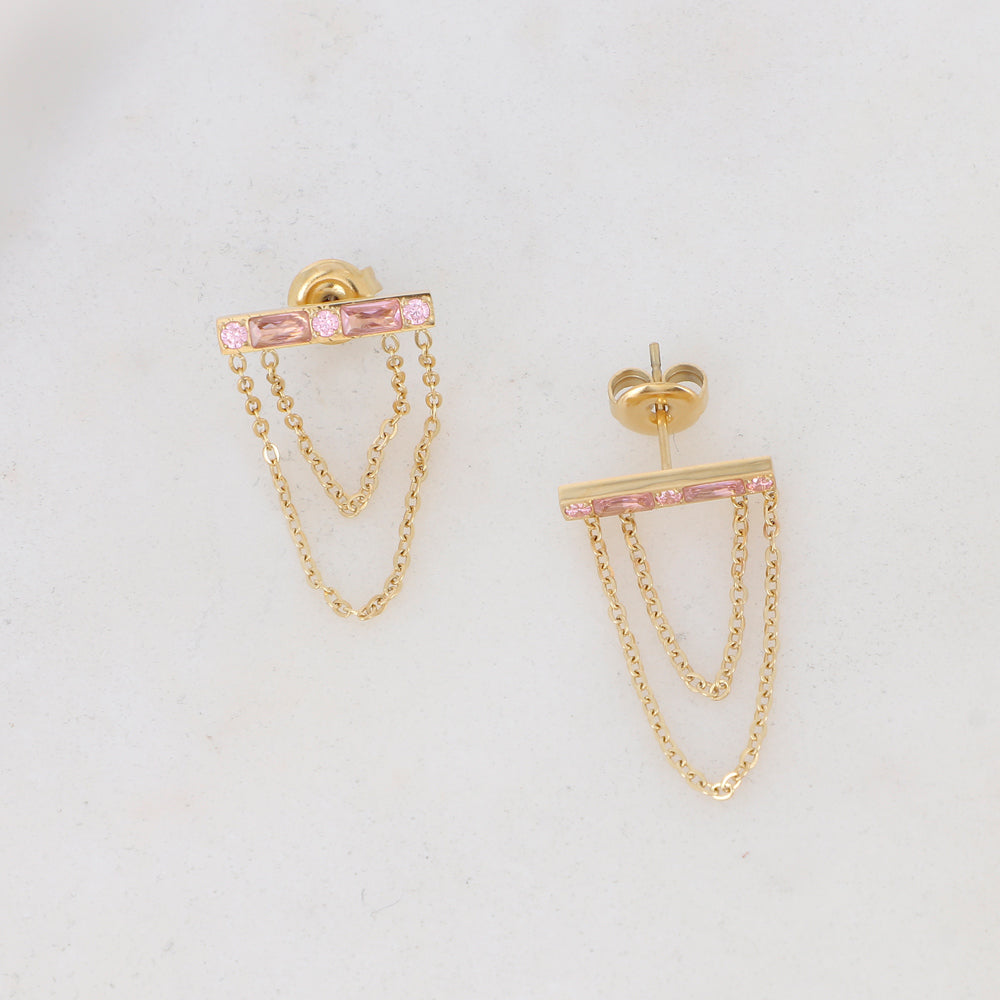Boucles puces Honoré - barre, chaînes et oxydes de zirconium