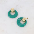 Boucles puces Aélie - créole bombée texturée et acétate vert