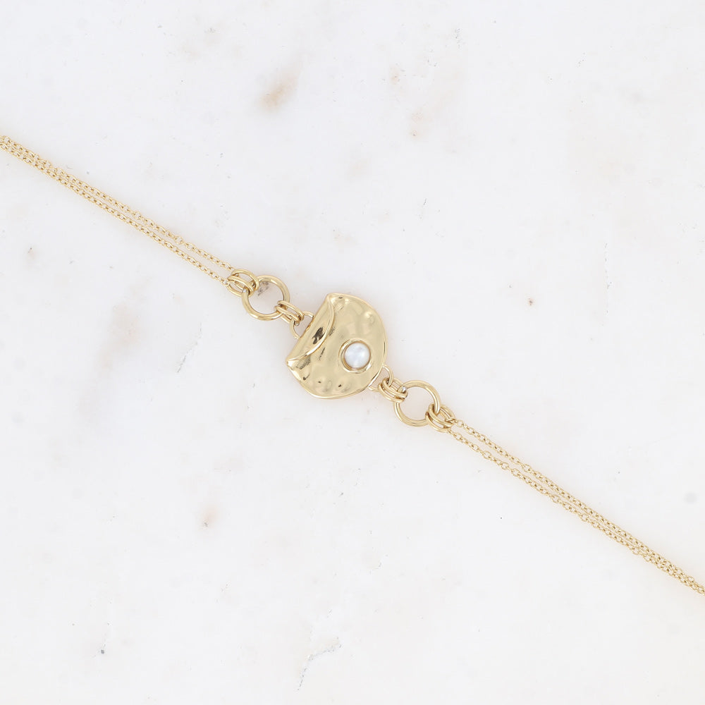 Bracelet -pierre naturelle nacre blanche