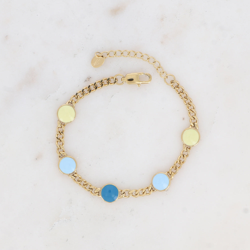 Bracelet doré bleu