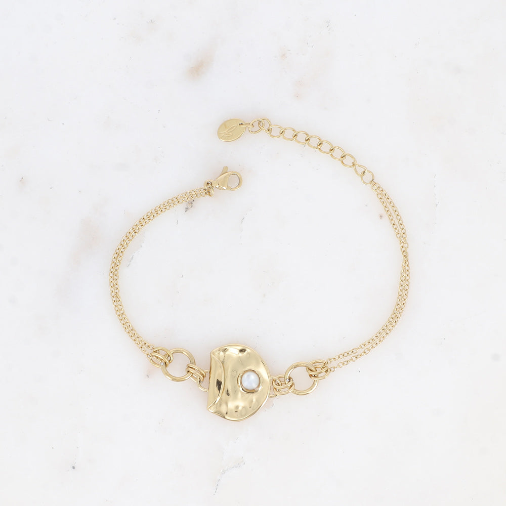 Bracelet -pierre naturelle nacre blanche