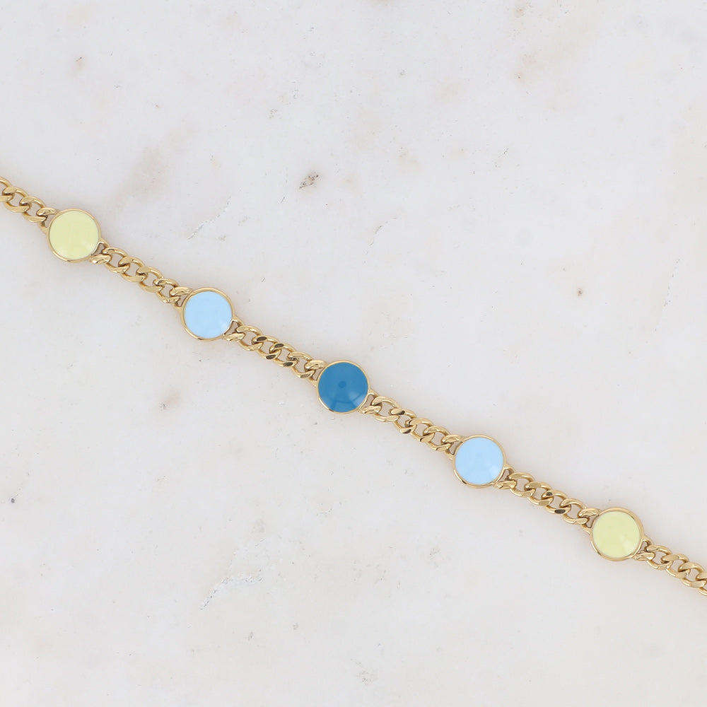 Bracelet doré bleu