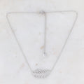 Collier - plume et oxydes de zirconium acier argenté