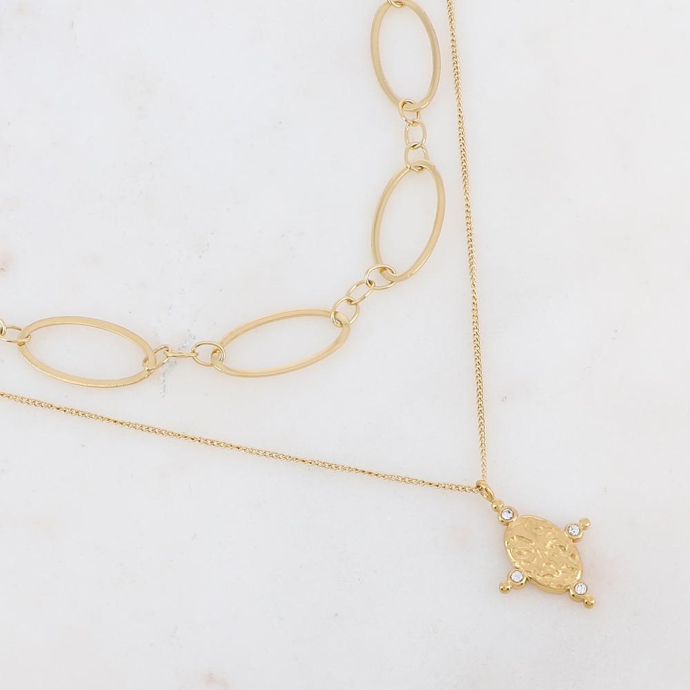 Collier 2 rangs avec strass