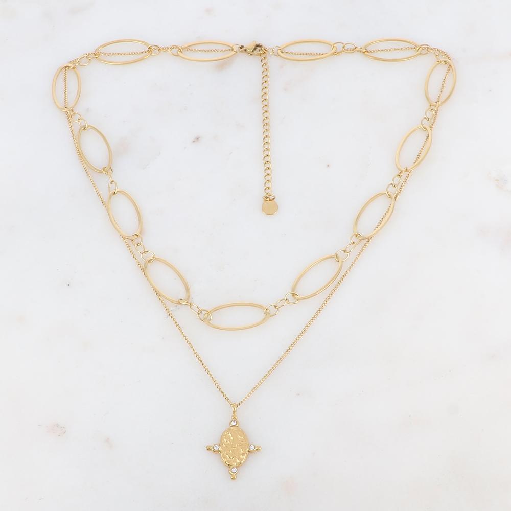 Collier 2 rangs avec strass
