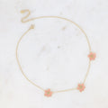 Collier Bulla - 3 fleurs émaillées orange
