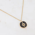 Collier avec pendentif étoile émaillé, strass