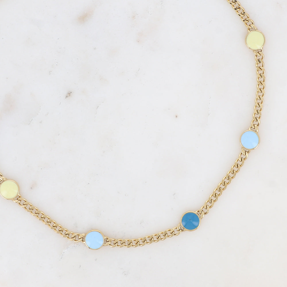 Collier doré bleu
