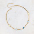 Collier doré bleu