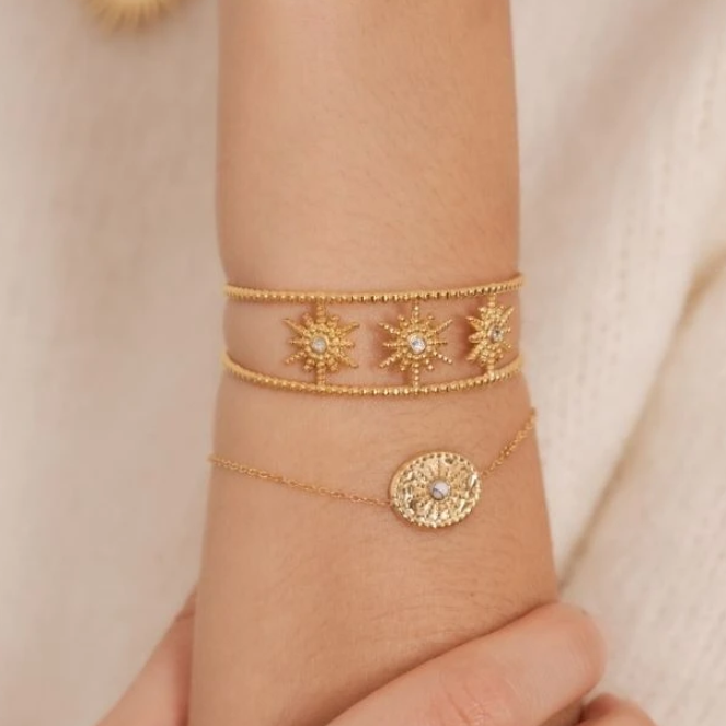 Jonc avec trois étoiles strassées
