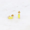 Mini créoles Dania - émail JAUNE